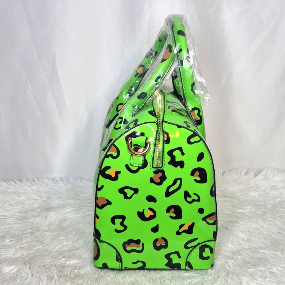 Leopard Print Vegan Leather Boston Bag & Wallet 💚💚💚